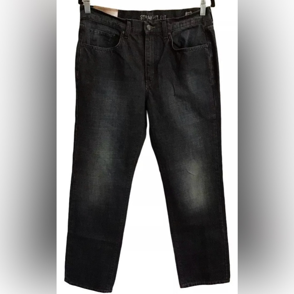 Chaps Straight Fit Jeans Mens 32x32 Black